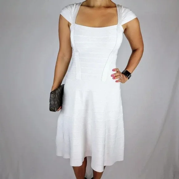 Herve Leger White Nahla Bandage Dress $1290 - Picture 3 of 14